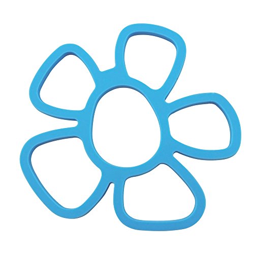 COM-FOUR® 4er Set Silikonuntersetzer in trendigen Farben, lila und blau, Blume (4er Set) - 3