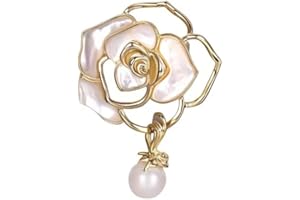 GENERISCH Gimiro Damen Brosche geklügelte Kamelie Strass Perlen Rosen Anstecknadeln Blazer Kleid Clipper für Hochzeit Modeaccessoires