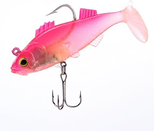 LLZJPYG Lu Ya soft bait package 10g-37g freshwater fish bass bouncing mouth to kill bionic soft bait, 37 grams pink transparent (a package of 2)