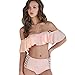 Produktbild DOLDOA Frauen Bandage Bikini Set Push-up gepolsterte BH Badeanzug Badeanzug Bademode,Rosa (Größe: XL Fehlschlag: 82-98cm / 32.3-38.6 ")