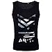 Produktbild Tank Top Herren URSING Casual Brief Drucken Sleeveless T-Shirt Coole Sommer Tops Ärmelloses Sport Fitness Freizeit Shirt Vest Achselshirt Tankshirt Muskelshirt Unterhemden Trainingshirt (XL, Schwarz)