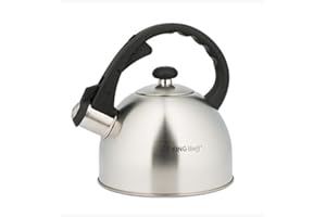 KING HOFF 2 l de agua Hervidor para Whistling Kettle Inducción Tetera Tetera Hervidor de agua acero inoxidable Matte