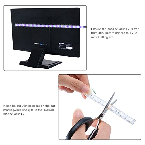[LEDemain] 5050 RGB LED Band / TV Hintergrundbeleuchtung mit Farbänderung Entertainment Beleuchtung Fernsehen USB-Anschluss [Wasserdicht IP65] (50cm 5050 30 LEDs) - 6