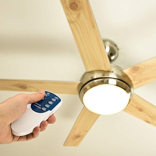 aireRyder Deckenventilator mit Licht und Fernbedienung Fresco 112 cm, Gehäuse Nickel gebürstet, Wendeflügel in Kiefer und Silber - 6