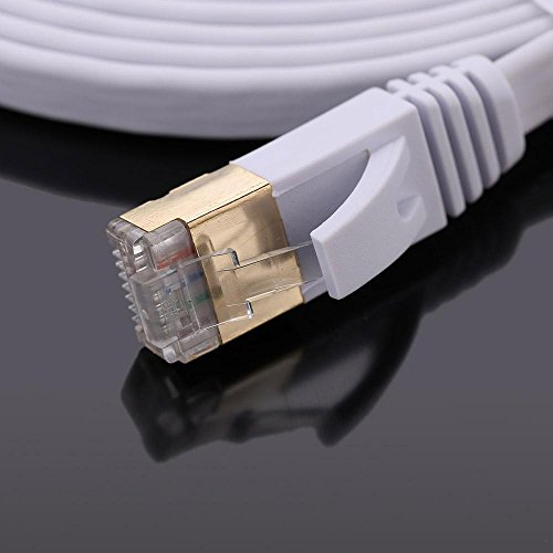 ULTRICS® Cat7 Ethernet Kabel, 10M High Speed Computer Router Netzwerk Flach LAN-Kabel mit professionellen vergoldeten Kopfstecker STP DrŠhte CAT 7 RJ45 Internet Netzwerk Modem Kabel – 1M - 3