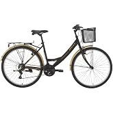 Bisan Lotus Kadın Şehir Bisikleti 34Cm V 24 Jant 21 Vites Mat Siyah Gold