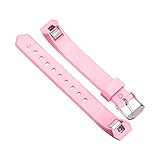 Altsommer Mehre Farben Chino-Silikon Smart Watch Armband für Fitbit Alta HR Uhrenband mit Schnellverschluss Erstatzband Replacement Magnet Uhr Band Strap Uhrenarmband für Unisex (Rosa)