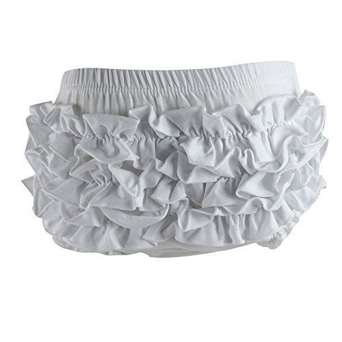 Wennikids Baby Girl's Cotton Shorts and Diaper Cover Bloomers Medium White