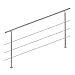 Produktbild Wiltec Treppengeländer Edelstahl 3 Querstäbe 180cm Brüstung Handlauf Geländer Treppe
