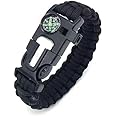 Kagbeni Unisex Paracord Bracelet With Compass, Whistle, And Fire Starter - Essential Survival Gear For Edc, Hiking, Camping, And Emergency Preparedness
