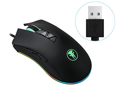Preisvergleich Produktbild Gaming-Maus von XIAOWU, hochpräzise 8 programmierbare Tasten Professionelle verdrahtete ergonomische Gaming-Mäuse mit 4 DPI einstellbare Ebene, Makro-Definition für PC Computer Laptop(M88)