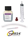 1 botella de liquido limpiador de 50 ml 2 tubos de extension y 1 fuelle de caucho Instrucciones de sobre como realizar la limpieza (totalmente en español)