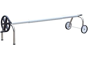 POOL SYSTEM PROTECTION International Pool Protection Enrollador en Acero INOX para Mantas de Burbujas Extensible. para Piscinas de hasta 6.45 Metros de Ancho con Tubo de 82mm de Ø con Soporte en Forma de Arco (n)