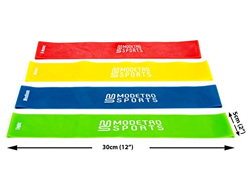 Mini Band Set für Pilates | Premium Trainingsbänder für Damen | 4er-Set inkl. Tragetasche, eBook und Video Anleitung - 4