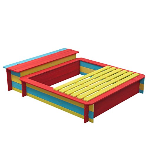 Swing King Sandkasten Buddelkiste Sandbox mit Deckel Sitzbank Jade Holz 7850033 - 3