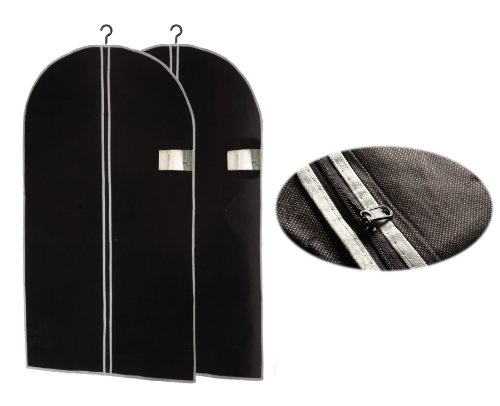 LS Design 2 x Reise Kleidersack Kleiderschutzhülle Kleiderhülle 60x150 cm schwarz Vlies
