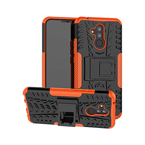 Preisvergleich Produktbild GOZAR Huawei Mate 20 Lite Hülle, Schutzhülle Stoßfest Doppelte Schutzschicht Fallschutz Härte Robuste Case mit Ständer Handyhülle für Huawei Mate 20 Lite - Orange
