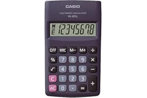 SMIORAS Calculadora de Bolsillo CASIO HL-815L-BK - 8 Dígitos (11,5x6,8x1,8 cm)