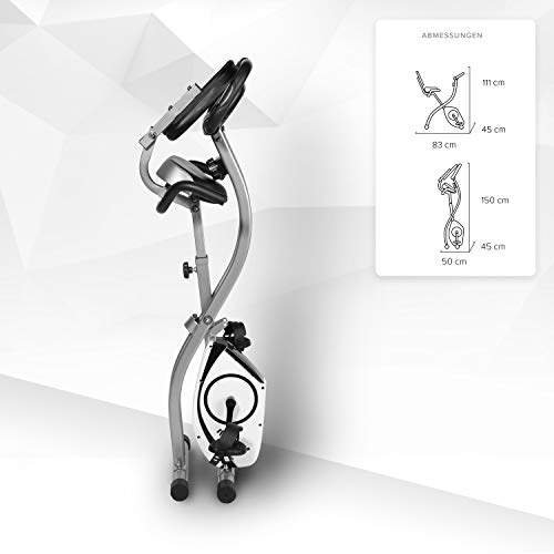 SportPlus Vélo d'Appartement / S-Bike - Ordinateur de Contrôle - Système de Freinage Magnétique Haute Performance - Pliable et ultra Compact - 8 niv. de Résistance - Jusqu'à 100 kg