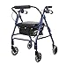Produktbild Rollator Lightweight Aluminium Loop Brake Folding Walker Erwachsener höhenverstellbarer Sitz mit Beinen und Armen, für unbequeme Beine und Füße