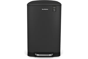 Les Collectors–Poubelle de Cuisine à Pédale N°531, Acier inoxydable, Capacité 20L, Sac compatible 30L, Compacte, Pratique, Fermeture silencieuse, Seau intérieur amovible, Finition Mat, Gris anthracite