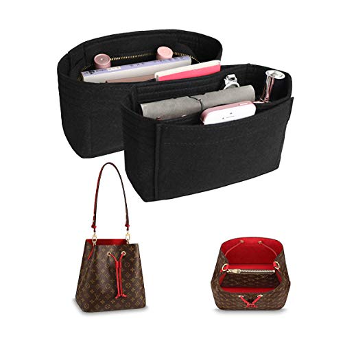 JOQIXON - Bolsa organizadora de Fieltro para LV NeoNoe, Organizador de Bolsos Multibolsillos, Organizador de Viaje Blcak Small