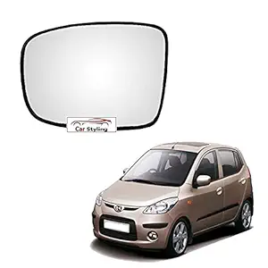 Car Styling- Left Passenger Side View Mirror Glass Plate compatible with Hyundai i10 Era / Magna Kappa 2007-2010 Model Type 1