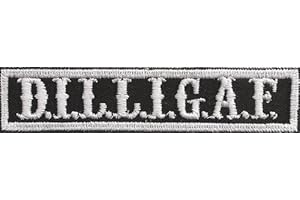 SOA sw, DILLIGAF Namensschild Rangabzeichen Motorad Kutte Patch Aufnäher