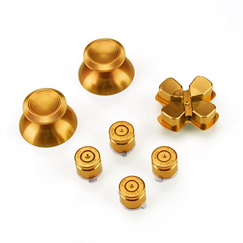 Preisvergleich Produktbild OKCS Button für Playstation 4 Dualshock 4 Controller - Aluminium Buttons - Ersatzteile Thumbsticks Tasten Steuerkreuz PS4 in Gold