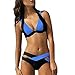 Produktbild Bikini Loveso 2017 Damen Elegant Weiß und Schwarz Bikini-Sets Neckholder Push-Up Bademode Zweiteilig Strandmode ((Größe):36 (M), Dunkelblau)