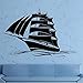 Produktbild Wandtattoo Segelboot Schiff Yacht Marine Meereswellen Vinyl Aufkleber 27X43Cm