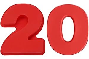 MRCHEN Números Molde para hornear Números Molde de pastel de silicona Números Números Números grandes Molde de pastel Molde de pastel de cumpleaños (0 y 2)