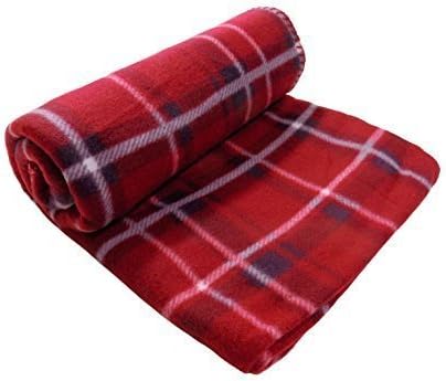 WINTER RED TARTAN HIGHLAND PLAID CHECK TRADITIONAL SOFT FLEECE THROW BLANKET 120 X 150CM