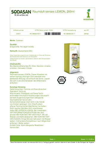 Sodasan, Raumduft senses Lemon, 200ml - 2