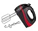 Produktbild Turbo Handmixer | Handrührer | Stabmixer | Handrührgerät | Hand Mixer | Rührer | 300 Watt | 5 Stufen | Edelstahl-Knethaken | Edelstahl-Rührhaken | Turbo-Funktion | (Schwarz/Rot)