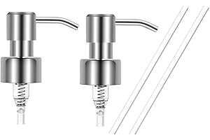 Hsthe Sea 2PCS Dispenser di sapone Testa della pompa Pompa di ricambio Dispenser di sapone per bottiglie Pompa di sapone In acciaio inossidabile per bottiglia con filettatura da 25 mm