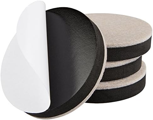 Super Sliders 4713495K 3-1/2 Inch Round Felt Furniture Sliders for Hardwood Move Items Easily While Protecting Flooring from Scratches, Linen, 3-1/2\
