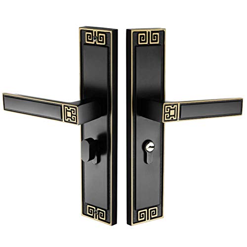 Preisvergleich Produktbild ZHFC Europäische Innenschwingtür Hardware Griff Klinken Kit dauerhafte Sicherheitstür Stille Mechanische Türschloss Zinklegierung