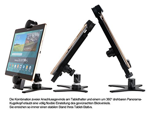 Photecs Tablet Stativ Pro V3-PX, vielseitig verstellbarer Tablet Tischständer, Tablethalter, Halterung für iPad, andere Tablets u. große Smartphones bis 27,5 cm - 4