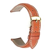 iStrap 18 mm 19mm 20 mm 21mm 22 mm echt Leder Uhrenarmband Armband gepolstert Kalbsleder Gurt Edelstahl Schnalle Super Weich Schwarz Braun Dunkelbraun