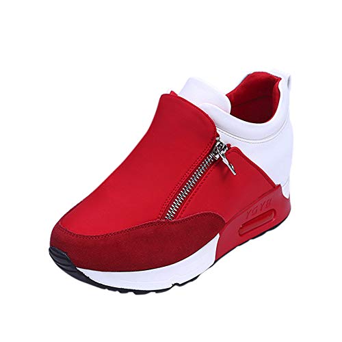 Preisvergleich Produktbild BOLANQ gr getragene Rollschuhe hüttenschuhe Weitschaftstiefel schwarzes Kleid Fahrradschuhe schnürstiefel(40,Rot)