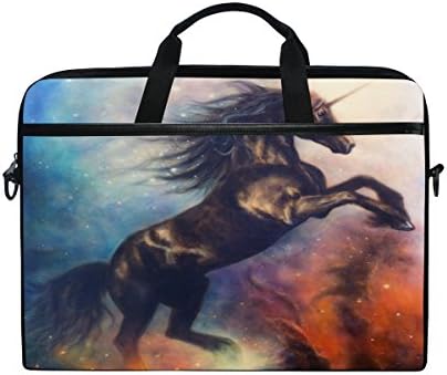 Laptop Case, Pegasus Printed with 3 Compartment Shoulder Strap Handle Canvas Notebook Computer Bag Personalised Perfect for Boys Girls Women Men 13 13.3 14 15 inch