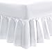 Produktbild bemode Plain Fitted Valance Dyed Sheet (White, Double) Volant-Spannbetttuch Baumwollmischung weiß Doppelbett