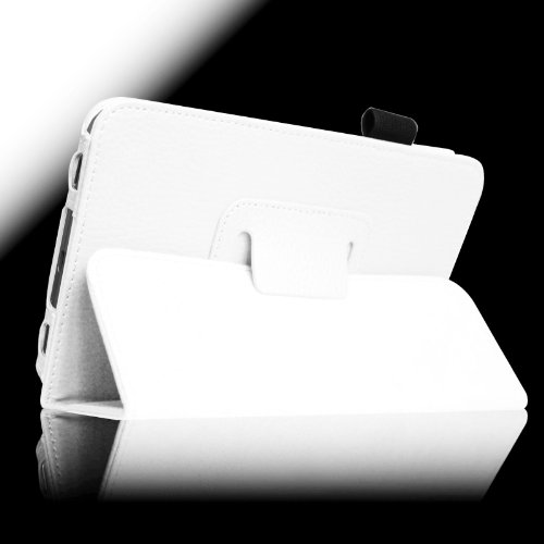 Fintie Samsung Galaxy Tab 3 7.0 (7 Zoll) SM-T210 SM-T211 Hülle Case – Slim Fit Folio Bookstyle Kunstleder Schutzhülle Cover Tasche mit Ständerfunktion und Stylus-Halterung, Weiß - 6