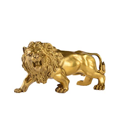 Brass Statu Chinois FENGSHUI Faite à la Main Laiton Magique et Noble Lion Statue Home Decor Cadeau de Pendaison