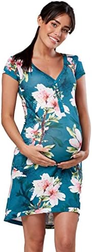 HAPPY MAMA Women's Maternity Nursing Breastfeeding Nightdress Shirt Gown. 981p