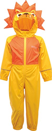 Regatta Charco Boys Girls Kids Childrens All-in-one Waterproof Rain Suit (Old Gold, 12 - 18 months)