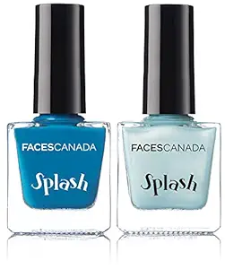 Faces Glossy Splash Nail Enamel, Bahama Breeze 58, 8 ml and Faces Glossy Splash Nail Enamel, Elsa 39, 8 ml