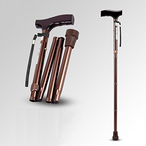 HJHY® walking aids, Portable The elderly Folding cane Aluminum alloy Light walking stick cane Telescopic Non-slip sticks turn Walker ( Color : #2 )