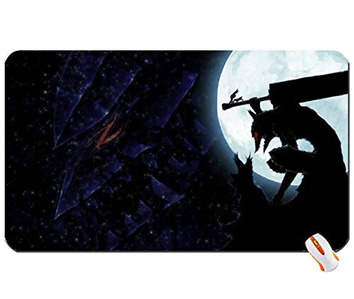 Space blue moon berserk silhouettes guts big mouse pad computer mousepad Dimensions: 23.6 x 13.8 x 0.2 by Spring mousepad